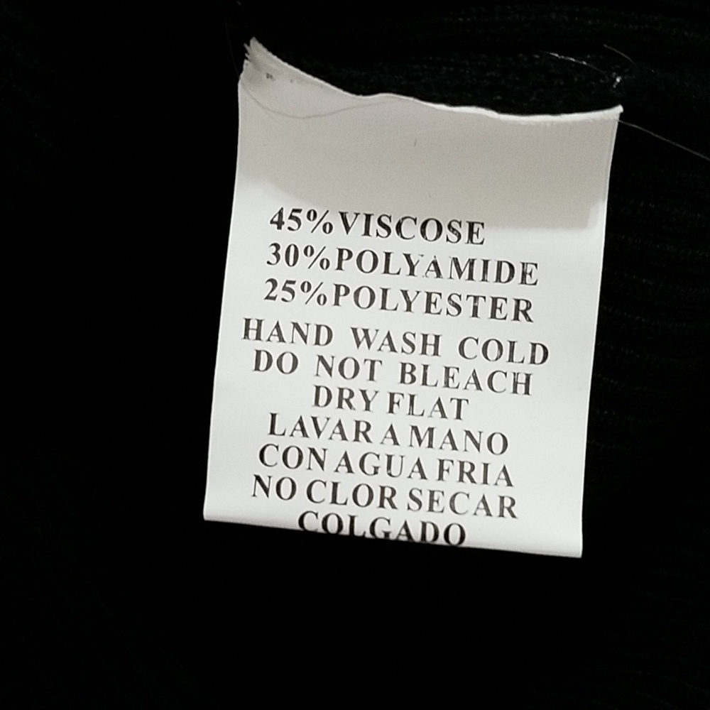 Bell sleeve  pearl embellished black sweater stretchy knit NWOT sz. Sm/Med - Picture 6 of 7